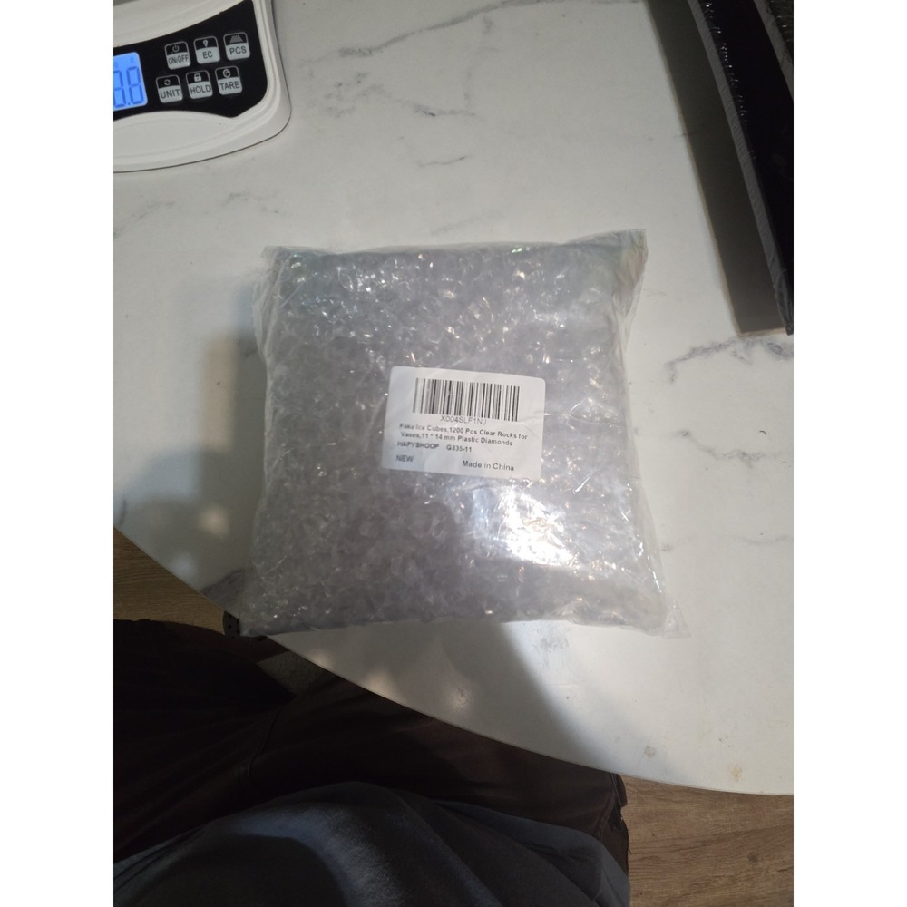 14mm Clear Plastic Decorating "Diamonds" For Vases 1200 Pieces 1lb 9oz